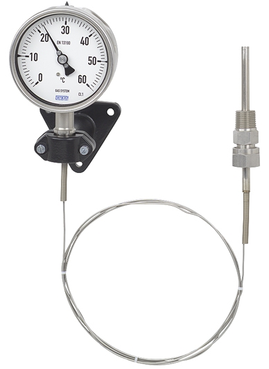 Dial thermometer with capillary